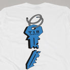Tired Broken Key Pocket LS Tee White